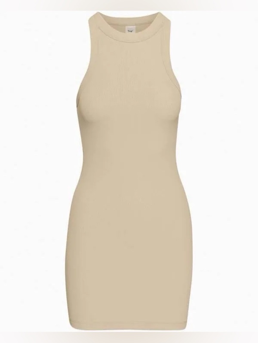 TNA Beige Bodycon Ribbed Athletic Dress